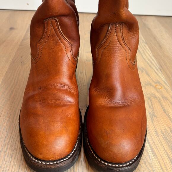 VTG 70s Santa Rosa Brand Leather Cowboy Boots USA Unisex Mens 6D Womens Size 7.5 - Picture 10 of 10